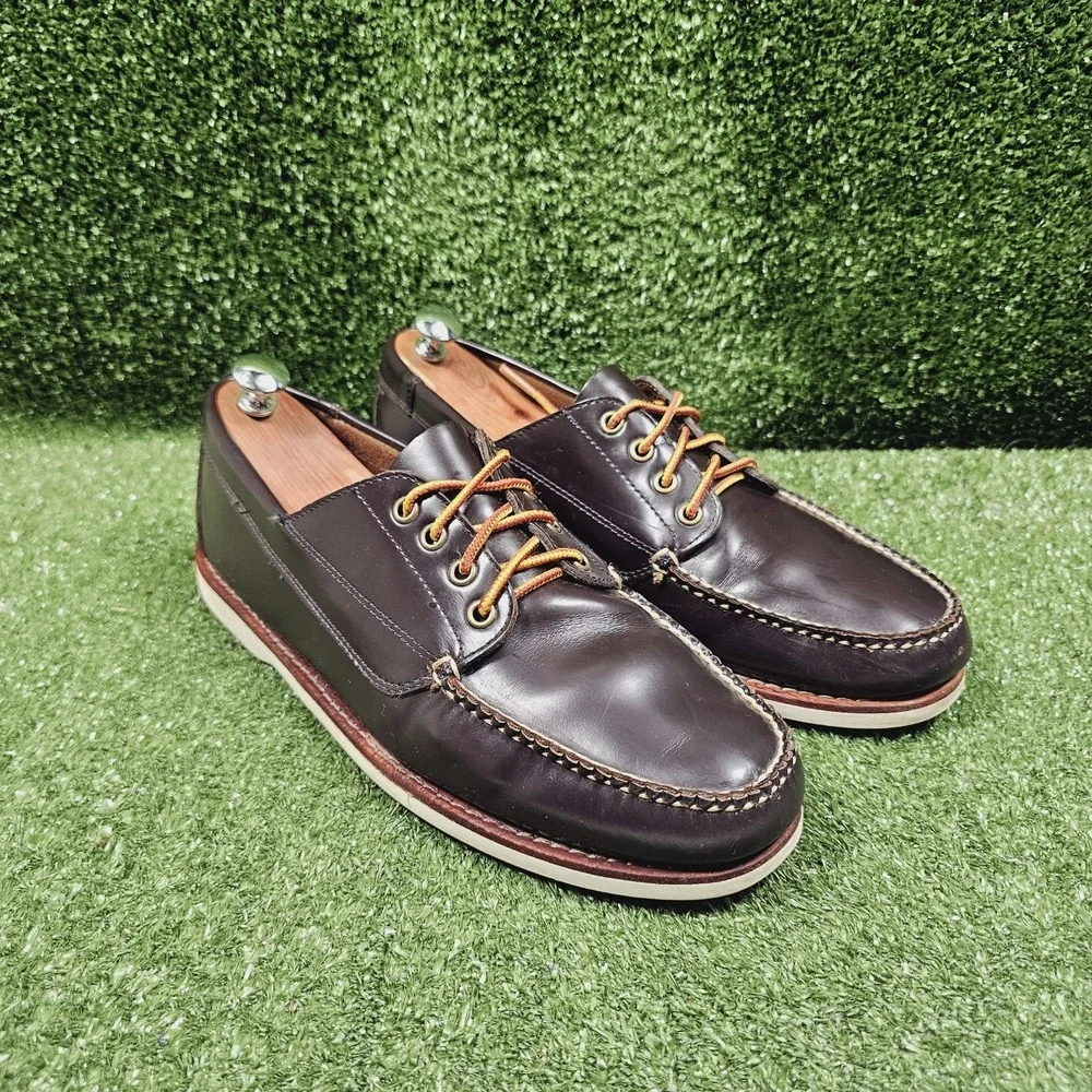 G.H. Bass & Co Hampden Dark Brown Leather Casual Boat Shoes Mens Size 12 D